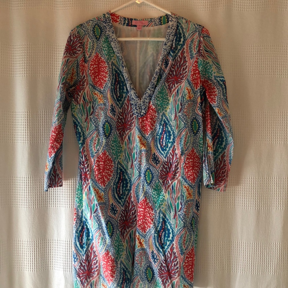 Lilly Pulitzer swim cover up dress with beading